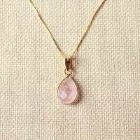 Amora Rozenkwarts Ketting – 925 Zilver Gold Plated