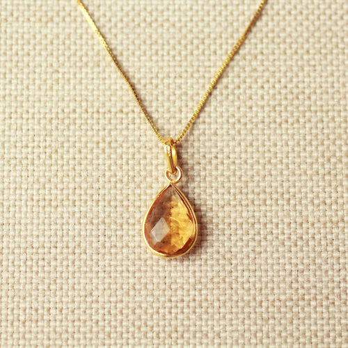 Aurelia Citrien Ketting – 925 Zilver Gold Plated