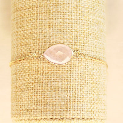 Liora rozenkwarts armband van 925 zilver gold plated