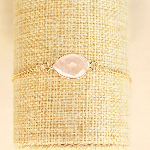 Liora Rozenkwarts Armband – 925 Zilver Gold Plated
