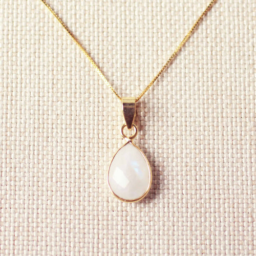 Luna Maansteen Ketting – 925 Zilver Gold Plated