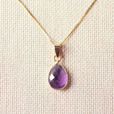 Serena amethist ketting van 925 zilver gold plated